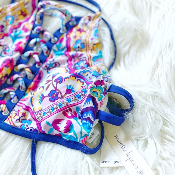 New w/tag XS Nanette Lepore Swim criss cross top - Picture 4 of 4